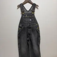 상태좋음 Lee キッズ110オーバーオール サロペットブラック デニム マーキーズ