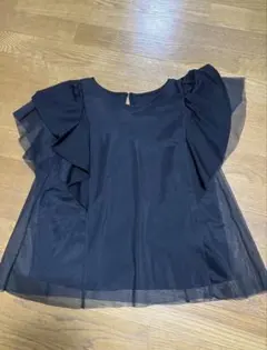 【美品】ROPÉ PICNIC フリル袖 半袖トップス ブラック　38