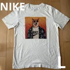 NIKE ナイキ 柴犬 プリント Tシャツ ホワイト　L