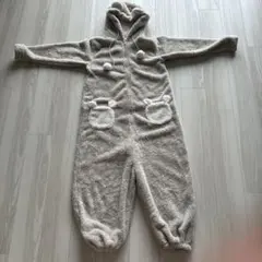 【お値下げ】クマ　セットアップ　ジャンプスーツ　レディース　キッズ　ベージュ