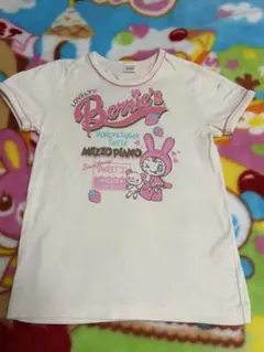 平成レトロ】新品タグ付 メゾピアノ 水色 ベリエちゃんTシャツ 160