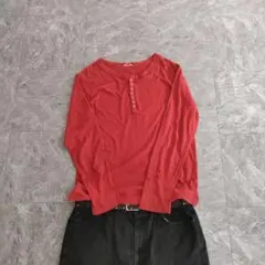 orange henley thermal y2k opium