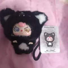 新品未使用　Baby three miniシリーズぬいぐるみ キーホルダー　黒猫