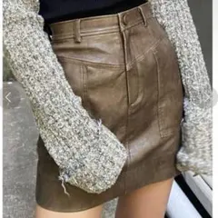 ♡*様 EMODA ダークブラウン タイトスカート レザー M