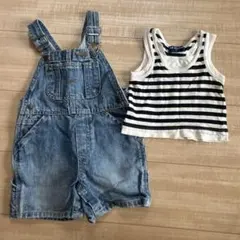 GAP デニムオーバーオールとタンクトップセット 12-18ヶ月