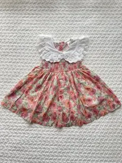 OREN ワンピース　ノースリーブ　ピンク　花柄　90cm 子供服　韓国