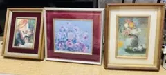 人間国宝，山内一生（作）和紙工芸3枚セット額装 皇太子殿下行啓の栄を