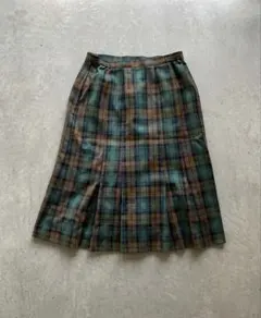 【3L】昭和レトロ VINVERT ヴィンテージ チェックスカート 大きいサイズ