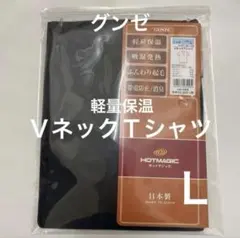 GUNZE Tシャツ Ｖネック L チャコールグレー グンゼ HOTMAGIC