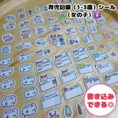 ʜᴀɴᴅᴍᴀᴅᴇ 育児記録シール①　 母子手帳 アルバム　育児記録　【女の子】のサムネイル