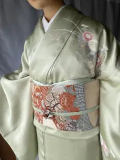 訪問着 身丈 裄 友禅 椿 牡丹 菊花 花模様 着物 052b - メルカリ