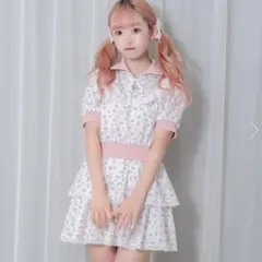 Honey Cinnamon ティアード フリル コットンワンピース ピンク honey cinnamon ティアードフリルコットンワンピース ピンク - メルカリ