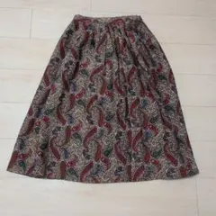 ペイズリー柄 ロングフレアスカート