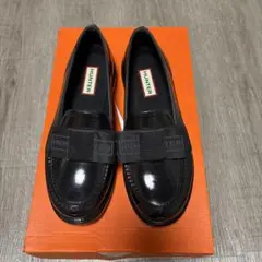 HUNTERローファー 美品　22 HUNTER ハンター レインシューズ 22 ローファー 雨 グリーン