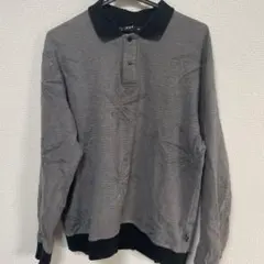HUF 長袖ポロシャツ M グレー 日本製