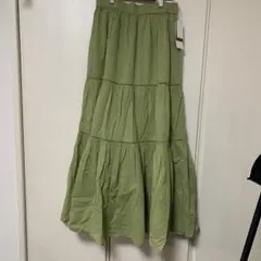 新品　フリークスストア　インドティアードマキシスカート　グリーンのサムネイル