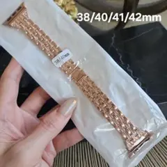 Apple watch 用ローズゴールド ストーン付きバンド