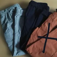 GAP 長ズボン 130 cm 2点セット (鶯色, 黒)