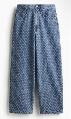 ⭐︎完売　H&M スーパーバギーデニム　パターン　ブルー