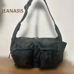 JEANASIS ナイロン　ショルダーバッグ ブラック　大容量　美品のサムネイル