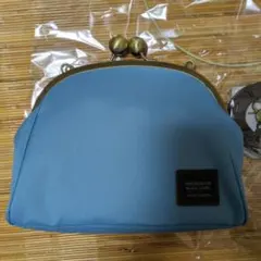 AYANOKOUJI 大玉がま口ポシェット　コーデュラ　ダスティブルー