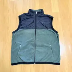 【古着】NIKE 90's フリースビンテージベスト 緑黒　XXL