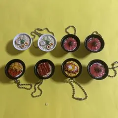ミニチュア食べ物キーホルダー 8個セット