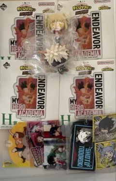 ヒロアカ一番くじアクスタ4種　ミニフィギュア2種 ラバーキーホルダーシールカード