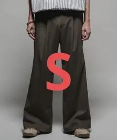 casper john ウールミックスセミバギースラックス ブラウン S