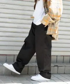 WEGO ワイドシェフパンツ メンズ ブラック S