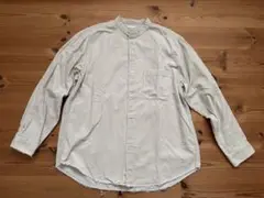 GU オーバーサイズコーデュロイノーカラーシャツ　ベージュ　M