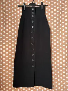 新品未使用【Aga】リブニットナロースカート（ブラック）