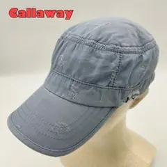【キャロウェイ】ゴルフ ワークキャップ ペイズリー 総柄 刺繍 ライトブルー