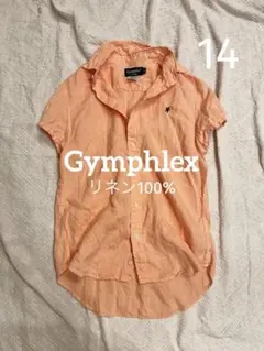 Gymphlex フランダース リネン100% シャツ ジムフレックス　オレンジのサムネイル