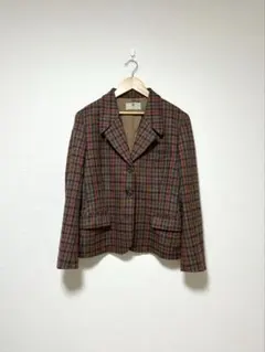 ビンテージ Aquascutum チェック柄 3B テーラードジャケット