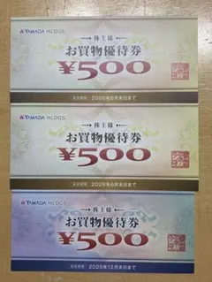 ヤマダ電機 株主優待券 1500円分