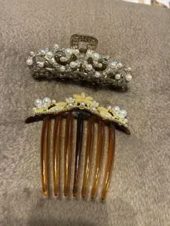 パール装飾　ヘアクリップ　夜会巻き　セット