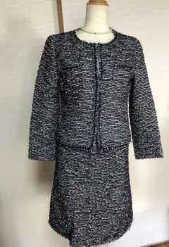 ヒ*マ様 美品 INED DEPIUS ツイードフリンジ スーツセットアップ卒入