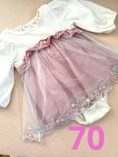 タイムセール　ベビー　ピンク フリル　　ロンパース　ワンピース　セレモニードレス