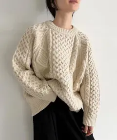 select MOCA by son ヴィンテージライクケーブルニット