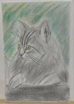 猫 原画 絵画 イラスト ドローイング ペット 現代アート 芸術 ねこ