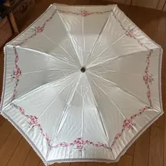 ESPACE by pierre cardin 折り畳み傘 花柄 レース縁取りのサムネイル