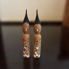 創作こけし 2体セット 銘入り 風景画(高さ15．5センチ) - メルカリ