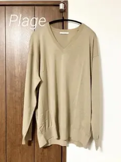 【新品タグ付】Plage Vネックプルオーバー 2026年最新】Plage ネック：Vネック レディース 長袖 ニット・セーター