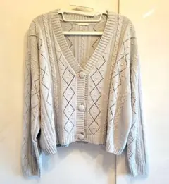 GU ジーユー リブニット カーディガン 水色 XXL 大きいサイズ