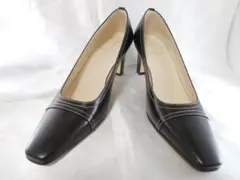 アキラオーサキエレガンス★本革パンプス★日本製★22★試着のみ★ランクN