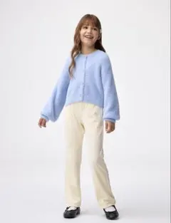 GU ヌクヌクニットコールフレアパンツ　ナチュラル　美品　110サイズ