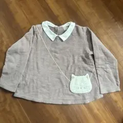 petit main❀130猫刺繍 長袖カットソー