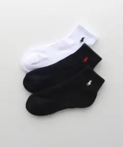 ポロラルフローレン ソックス 3足 23〜25cm ブラック ネイビー ホワイトのサムネイル