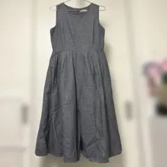 アースミュージック＆エコロジー ジャンパースカート風 ズボン グレー Lサイズ